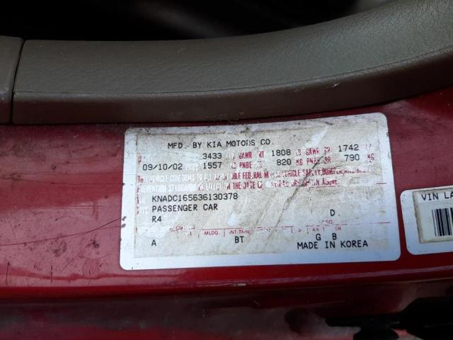 Photo 10 from auction – 2003 KIA RIO CINCO with VIN KNADC165636130378