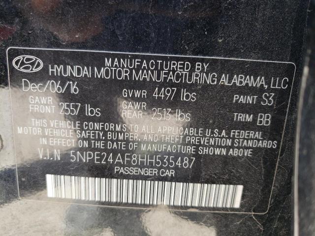 Photo 10 from auction – 2017 HYUNDAI SONATA SE with VIN 5NPE24AF8HH535487
