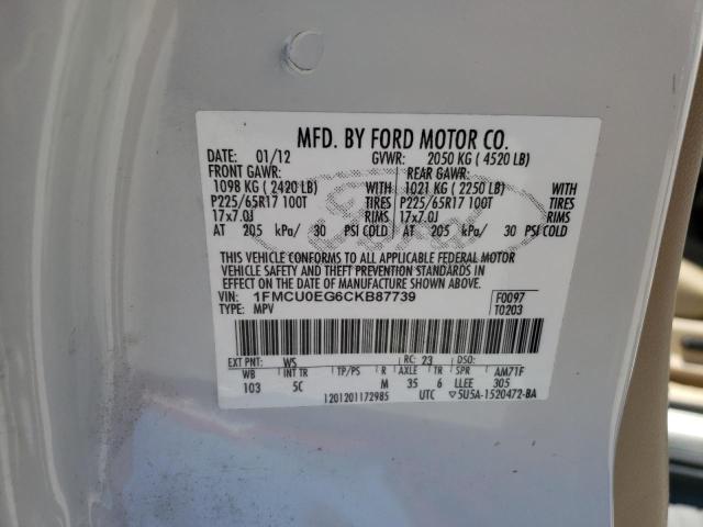 Photo 10 from auction – 2012 FORD ESCAPE LIM with VIN 1FMCU0EG6CKB87739