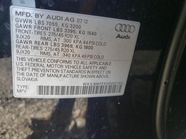 Photo 10 from auction – 2013 AUDI Q7 PREMIUM with VIN WA1LMAFEXDD002793