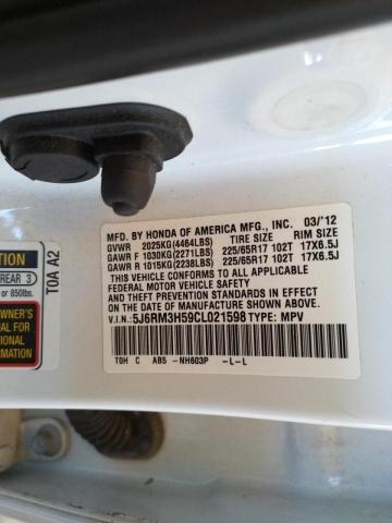 Photo 10 from auction – 2012 HONDA CR-V EX with VIN 5J6RM3H59CL021598