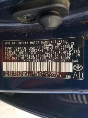 Photo 10 from auction – 2013 TOYOTA COROLLA BA with VIN 2T1BU4EE5DC081937