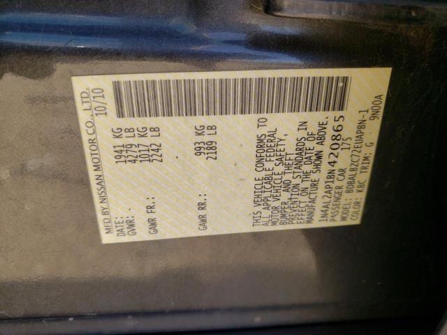 Photo 10 from auction – 2011 NISSAN ALTIMA BAS with VIN 1N4AL2AP1BN420865
