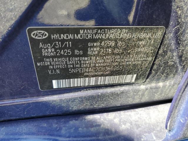 Photo 10 from auction – 2012 HYUNDAI SONATA GLS with VIN 5NPEB4AC7CH366268