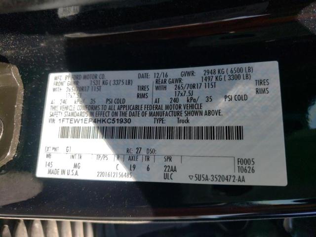Photo 10 from auction – 2017 FORD F150 SUPER with VIN 1FTEW1EP4HKC51930