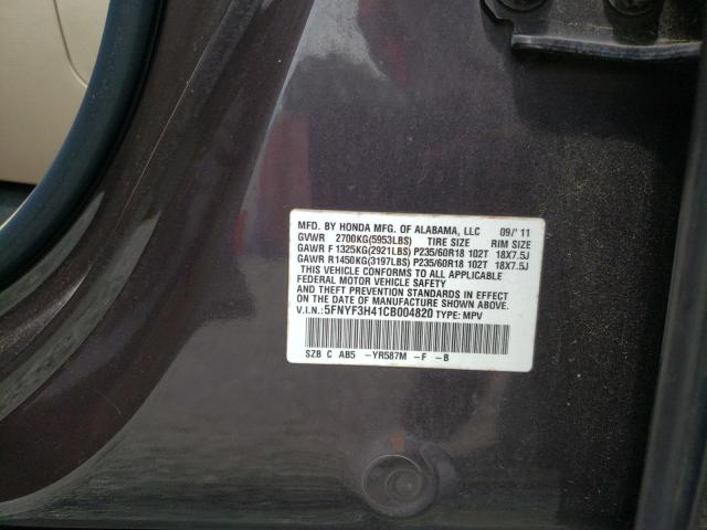 Photo 10 from auction – 2012 HONDA PILOT EX with VIN 5FNYF3H41CB004820
