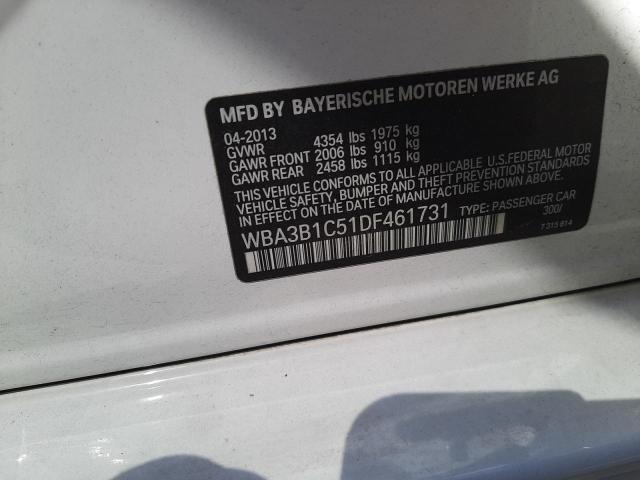 Photo 10 from auction – 2013 BMW 320 I with VIN WBA3B1C51DF461731