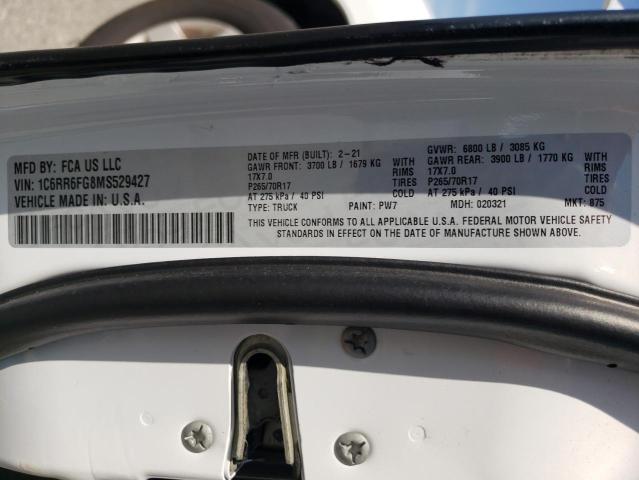 Photo 10 from auction – 2021 RAM 1500 CLASS with VIN 1C6RR6FG8MS529427