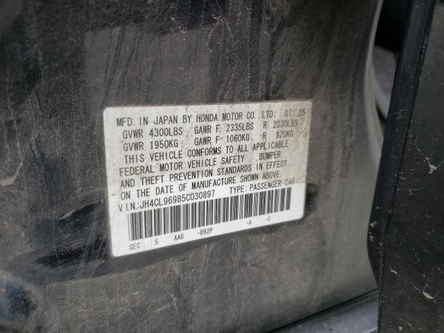 Photo 10 from auction – 2005 ACURA TSX with VIN JH4CL96985C030897