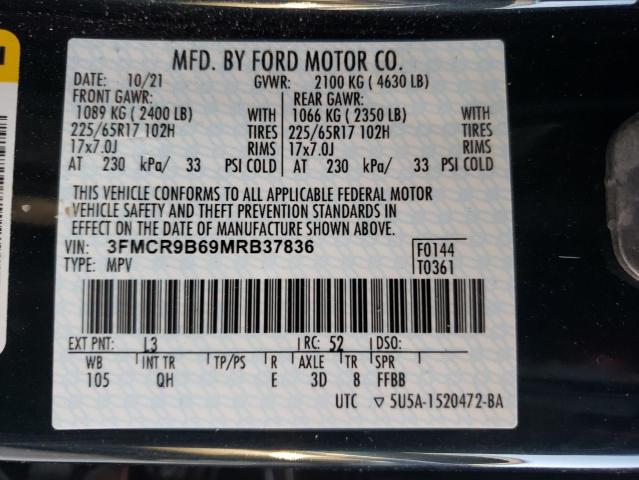Photo 10 from auction – 2021 FORD BRONCO SPO with VIN 3FMCR9B69MRB37836