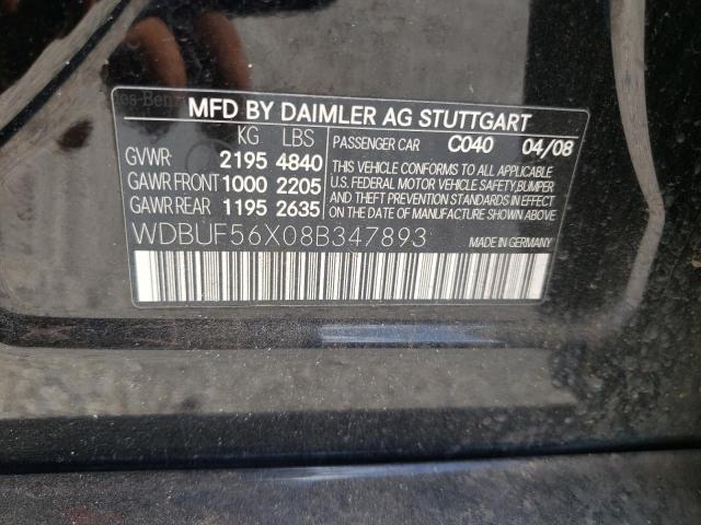 Photo 10 from auction – 2008 MERCEDES-BENZ E 350 with VIN WDBUF56X08B347893