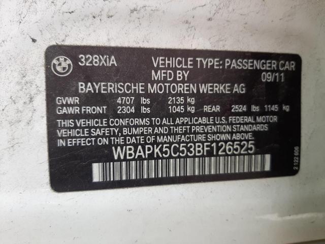 Photo 10 from auction – 2011 BMW 328 XI SUL with VIN WBAPK5C53BF126525