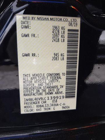 Photo 10 from auction – 2020 NISSAN ALTIMA SL with VIN 1N4BL4EV9LC139919