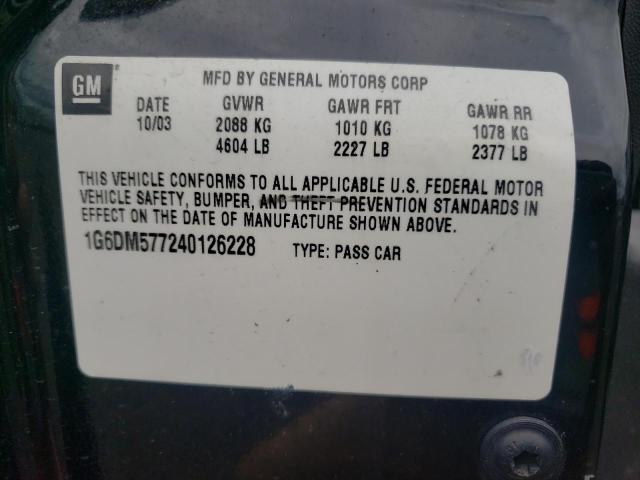 Photo 10 from auction – 2004 CADILLAC CTS with VIN 1G6DM577240126228