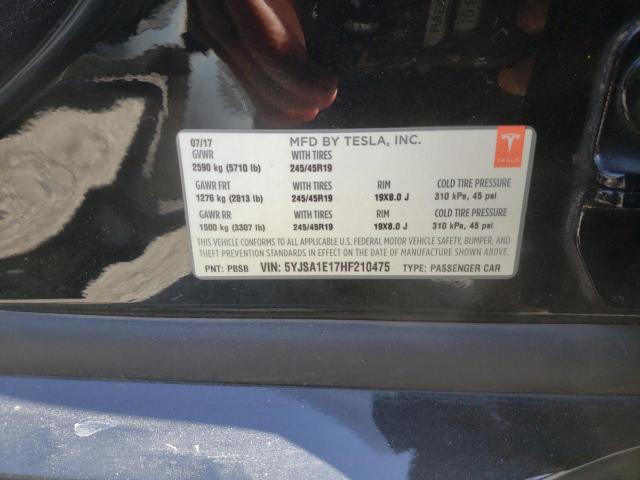 Photo 10 from auction – 2017 TESLA MODEL S with VIN 5YJSA1E17HF210475