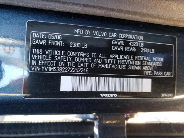 Photo 10 from auction – 2007 VOLVO S40 2.4I with VIN YV1MS382272252246