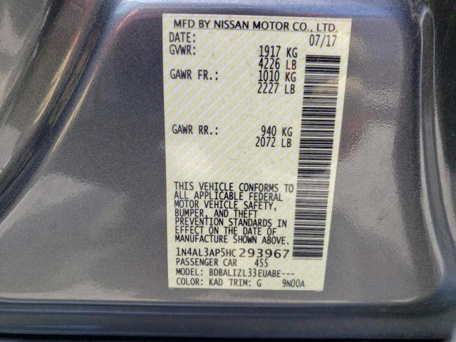 Photo 10 from auction – 2017 NISSAN ALTIMA 2.5 with VIN 1N4AL3AP5HC293967