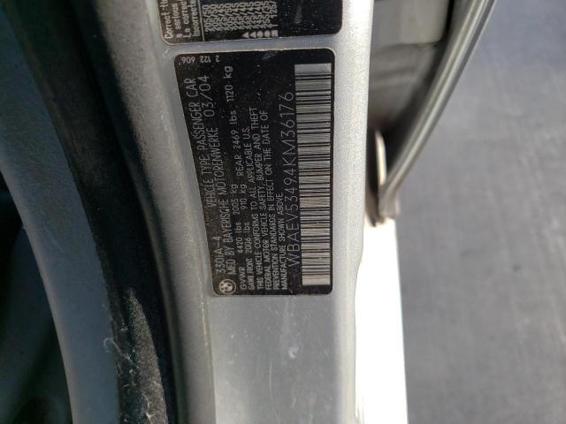 Photo 10 from auction – 2004 BMW 330 I with VIN WBAEV53494KM36176