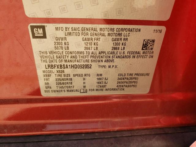 Photo 10 from auction – 2017 BUICK ENVISION E with VIN LRBFXBSA1HD092052