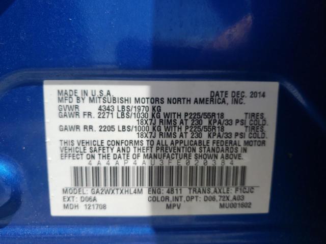 Photo 10 from auction – 2015 MITSUBISHI OUTLANDER with VIN 4A4AP4AU3FE020384