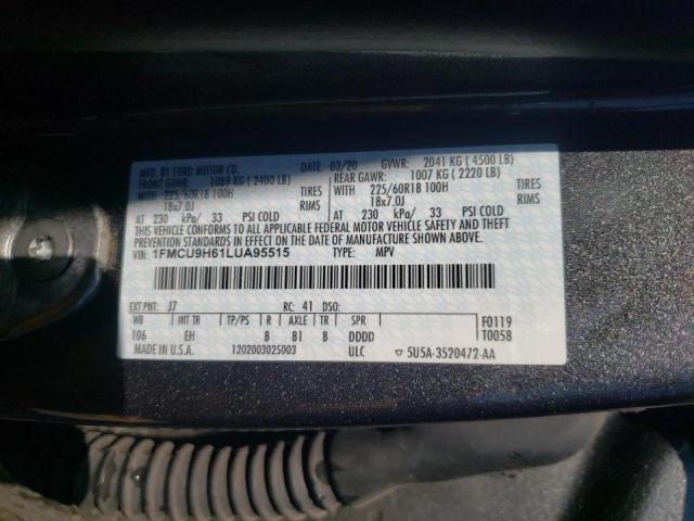 Photo 10 from auction – 2020 FORD ESCAPE SEL with VIN 1FMCU9H61LUA95515