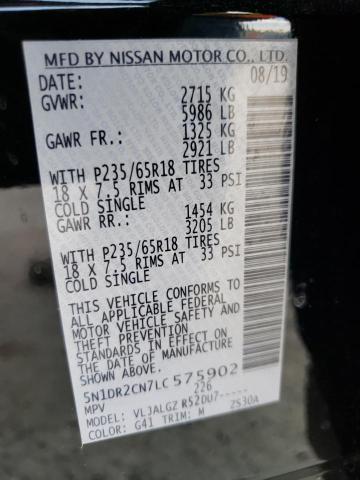 Photo 10 from auction – 2020 NISSAN PATHFINDER with VIN 5N1DR2CN7LC575902