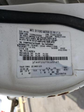 Photo 10 from auction – 2003 FORD TAURUS SES with VIN 1FAHP55U73G122489