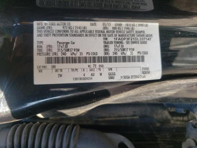 Photo 10 from auction – 2013 FORD FOCUS SE with VIN 1FADP3F21DL337147
