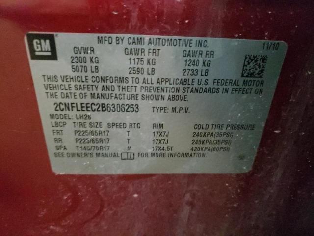 Photo 10 from auction – 2011 CHEVROLET EQUINOX LT with VIN 2CNFLEEC2B6306253
