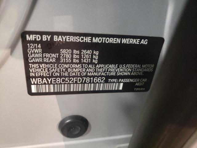 Photo 10 from auction – 2015 BMW 750 LI with VIN WBAYE8C52FD781662