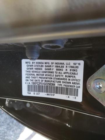 Photo 10 from auction – 2016 HONDA CIVIC LX with VIN 19XFC2F51GE250364
