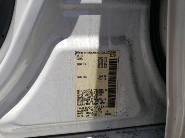 Photo 10 from auction – 2015 NISSAN ALTIMA with VIN 1N4AL3AP2FC221184