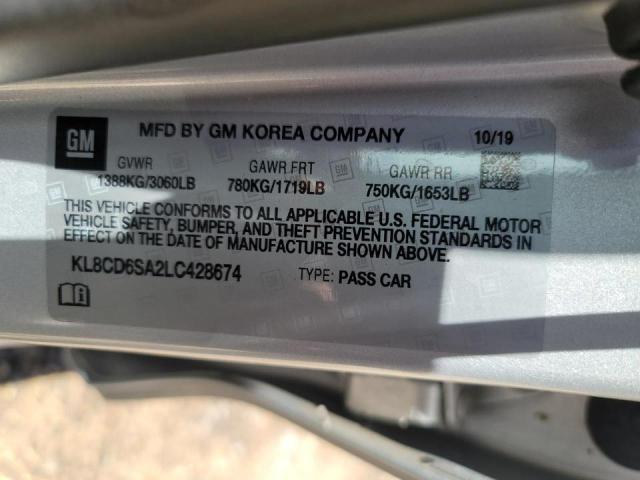 Photo 10 from auction – 2020 CHEVROLET SPARK 1LT with VIN KL8CD6SA2LC428674