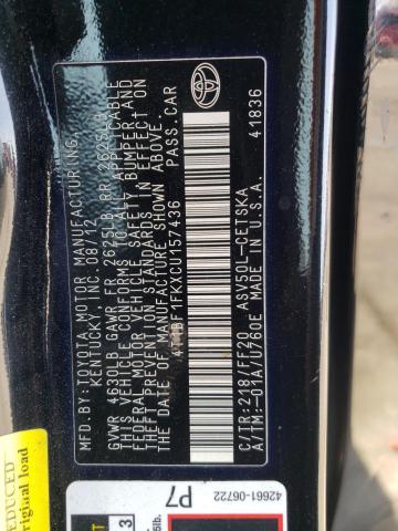 Photo 10 from auction – 2012 TOYOTA CAMRY BASE with VIN 4T1BF1FKXCU157436