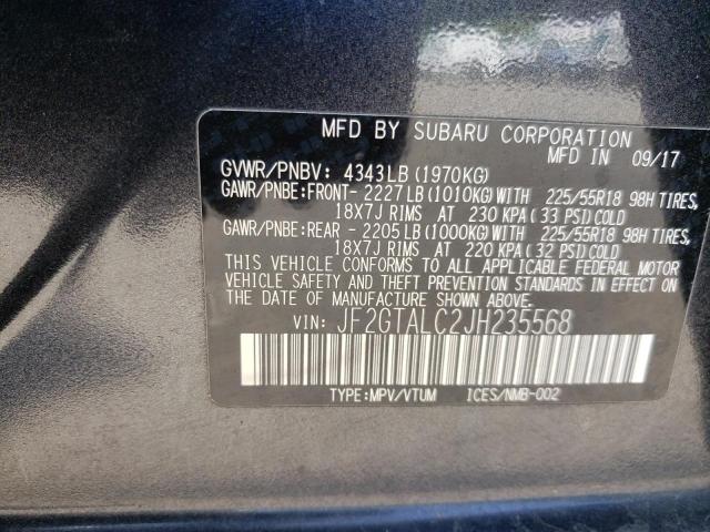Photo 10 from auction – 2018 SUBARU CROSSTREK with VIN JF2GTALC2JH235568