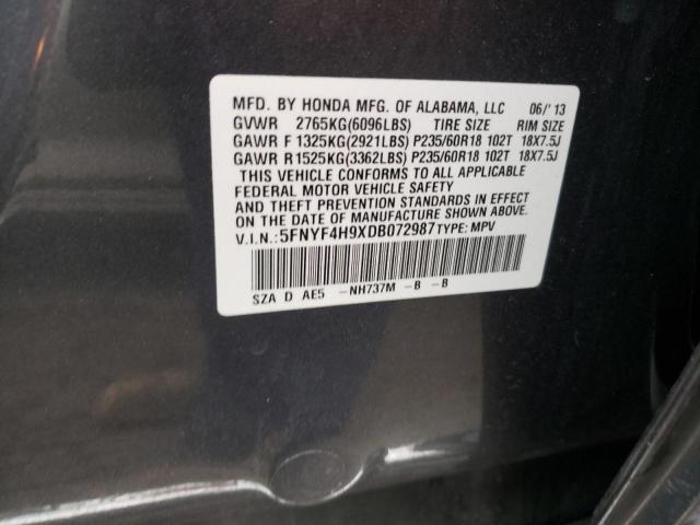 Photo 10 from auction – 2013 HONDA PILOT TOUR with VIN 5FNYF4H9XDB072987