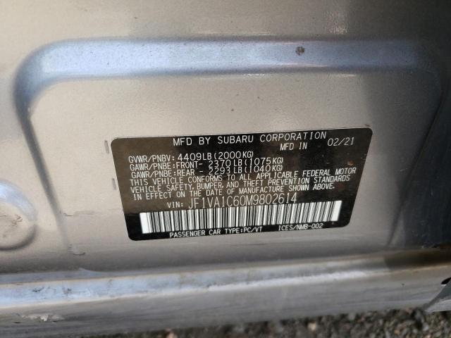Photo 10 from auction – 2021 SUBARU WRX PREMIU with VIN JF1VA1C60M9802614