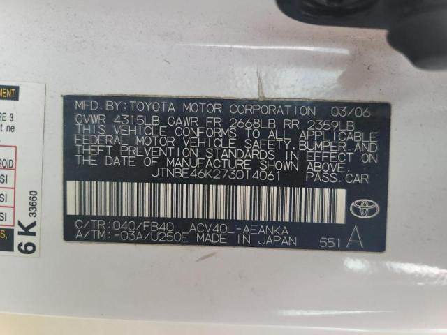Photo 10 from auction – 2007 TOYOTA CAMRY CE with VIN JTNBE46K273014061