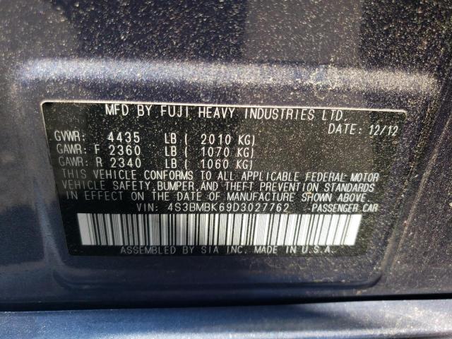 Photo 10 from auction – 2013 SUBARU LEGACY 2.5 with VIN 4S3BMBK69D3027762