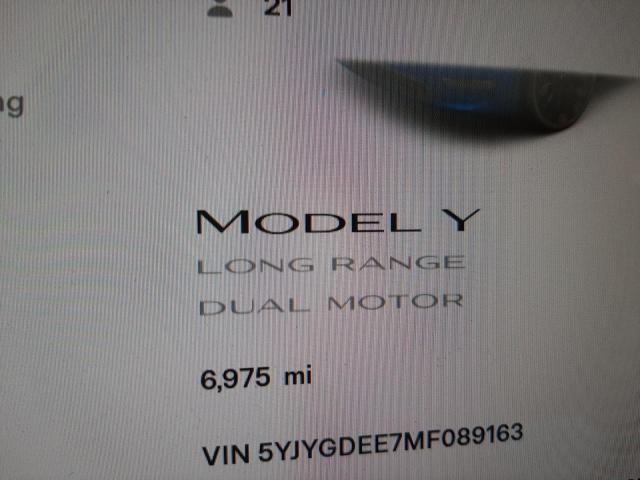 Photo 8 from auction – 2021 TESLA MODEL Y with VIN 5YJYGDEE7MF089163