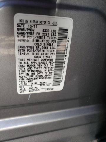 Photo 10 from auction – 2012 NISSAN ROGUE S with VIN JN8AS5MT9CW261245