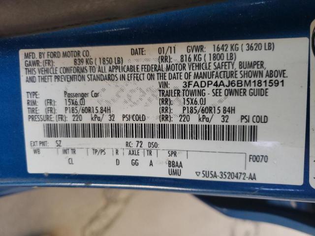 Photo 10 from auction – 2011 FORD FIESTA S with VIN 3FADP4AJ6BM181591