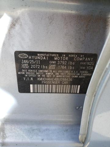Photo 10 from auction – 2011 HYUNDAI ELANTRA GL with VIN KMHDH4AE4BU098436