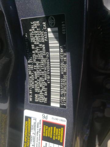 Photo 10 from auction – 2013 TOYOTA CAMRY L with VIN 4T1BF1FK0DU647143