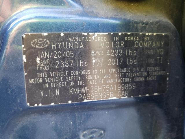 Photo 10 from auction – 2005 HYUNDAI SONATA GLS with VIN KMHWF35H75A199859