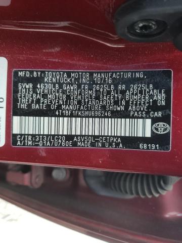 Photo 10 from auction – 2017 TOYOTA CAMRY LE with VIN 4T1BF1FK5HU696246