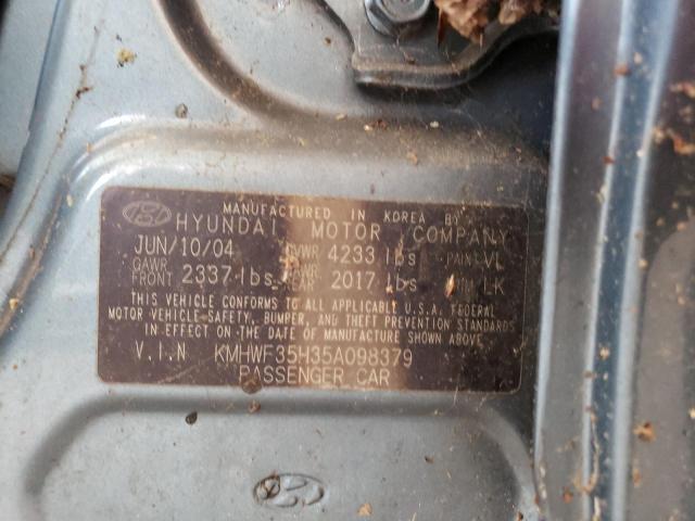 Photo 10 from auction – 2005 HYUNDAI SONATA GLS with VIN KMHWF35H35A098379