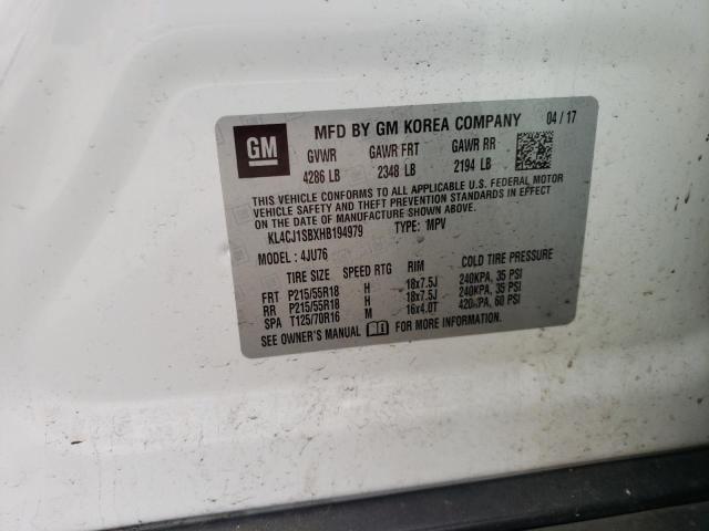 Photo 10 from auction – 2017 BUICK ENCORE SPO with VIN KL4CJ1SBXHB194979