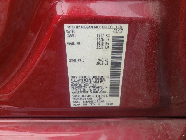 Photo 10 from auction – 2017 NISSAN ALTIMA 2.5 with VIN 1N4AL3AP5HC230240