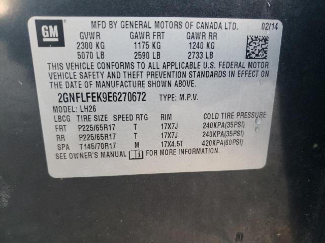 Photo 10 from auction – 2014 CHEVROLET EQUINOX LT with VIN 2GNFLFEK9E6270672